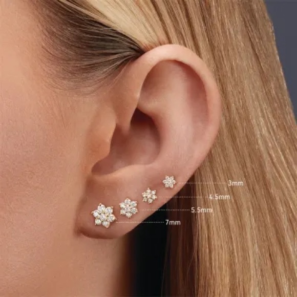 Maria Tash Jewelry - MARIA TASH Diamond Flower Threaded Stud Earring
